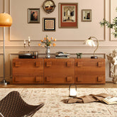 Modular vintage storage cabinet with combination compartments for versatile organization main product image